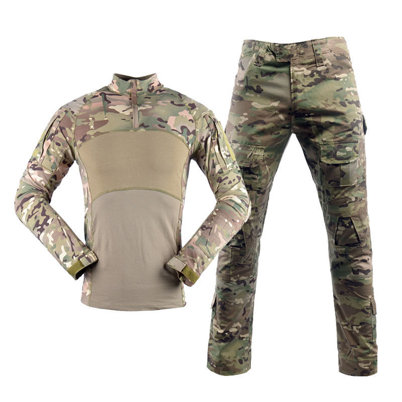 OEM Men Long Sleeve Knitted Shirt Military Uniform Frog Tactical Suit